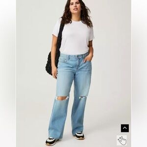 Torrid Light Blue Perfect Wide Leg Vintage Stretch Size 30S